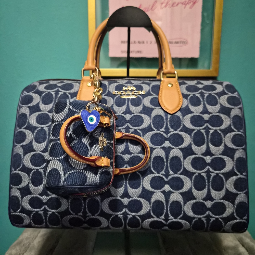COACH LARGE DENIM ROWAN